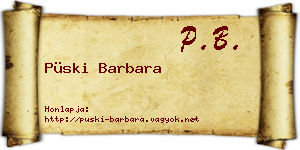 Püski Barbara névjegykártya