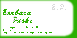 barbara puski business card